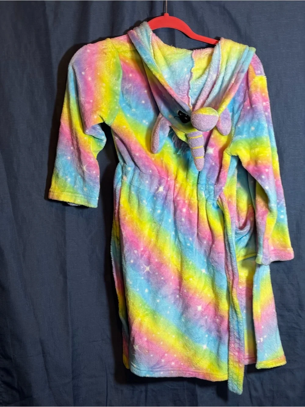 Kids Rainbow Unicorn Plush Robe - Multicolor